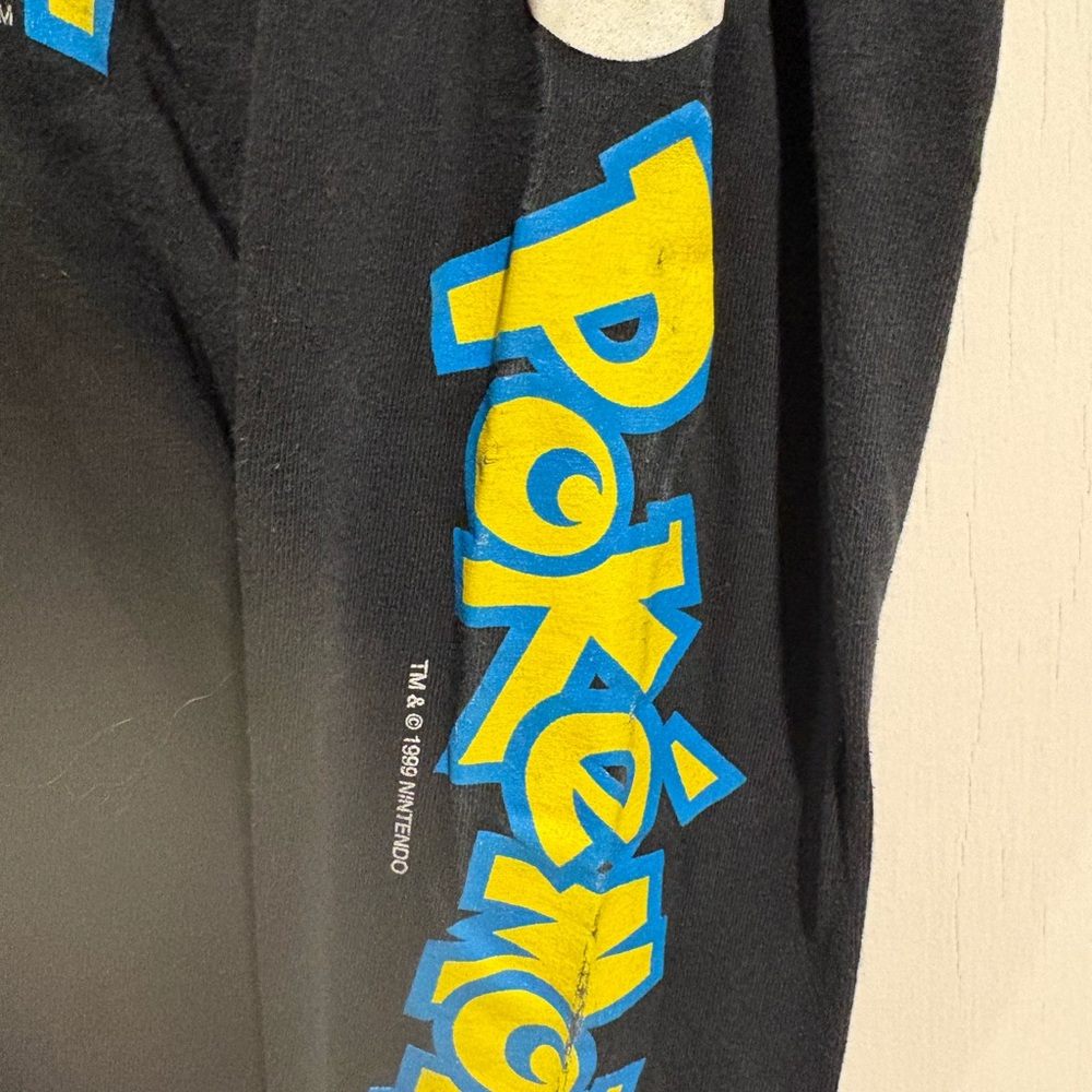 Pokemon Black Long Sleeve 'Fighting Team' Graphic Tee - Picture 4 of 5